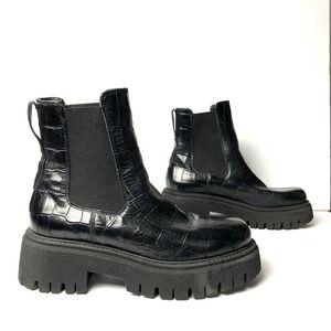 ALDO Platform Chelsea Boots Black Chunky 90s Cybergoth Y2K Goth Rave Women 7.5